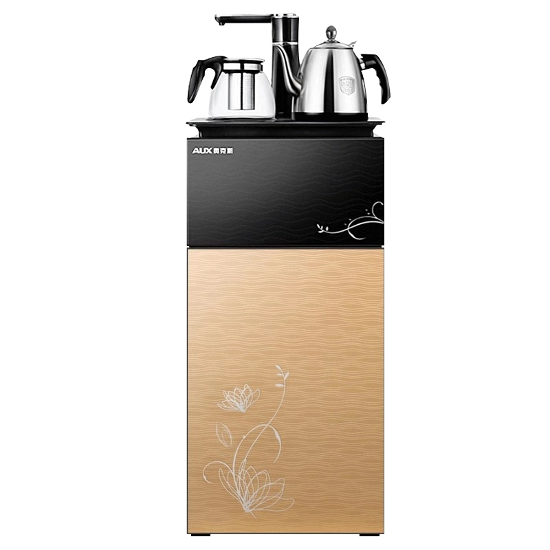 奥克斯/AUX 茶吧机 立式 YCB-0.75J 家用养生茶吧 百搭黑金色 冷热型饮水机 下置式 自动上水 柜式 童锁