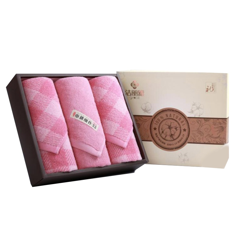洁丽雅 秀色-3 DX0687 2条面巾1条方巾 棉桃礼盒 颜色随机(单位:盒)