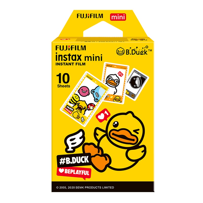 富士(FUJIFILM)INSTAX拍立得相纸 mini系列相机通用 小黄鸭联名款相纸 快显胶片(10张)