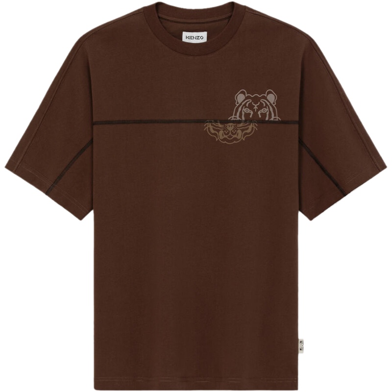 高田贤三 KENZO 男士棉质超大造型K-Tiger圆领短袖T恤FB6 5TS090 4SB