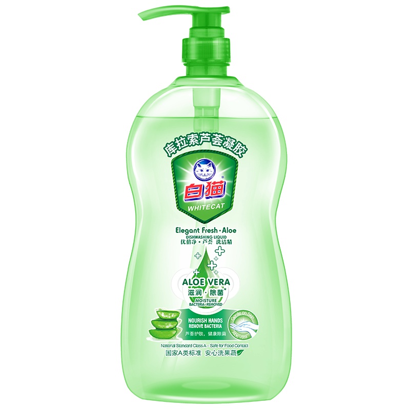 白猫优倍净芦荟洗洁精1.008kg 护手去油轻松漂洗可洗果蔬