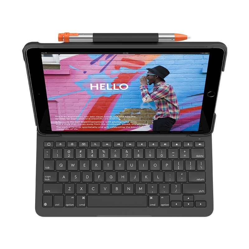 罗技(Logitech)Slim Folio ik1055蓝牙键盘保护套 适用于10.2英寸iPad第7、8代