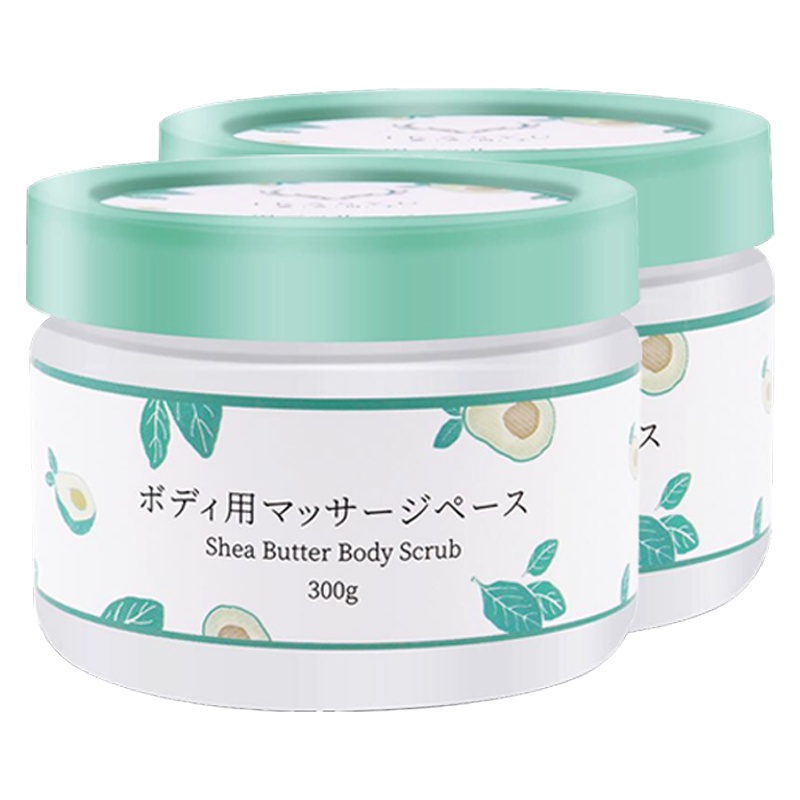 IKASYU/日本鹿秀因子 冰激凌身体磨砂膏300g*2 去角质去鸡皮按摩膏 男女通用 全身清洁提亮保湿 乳木果磨砂膏