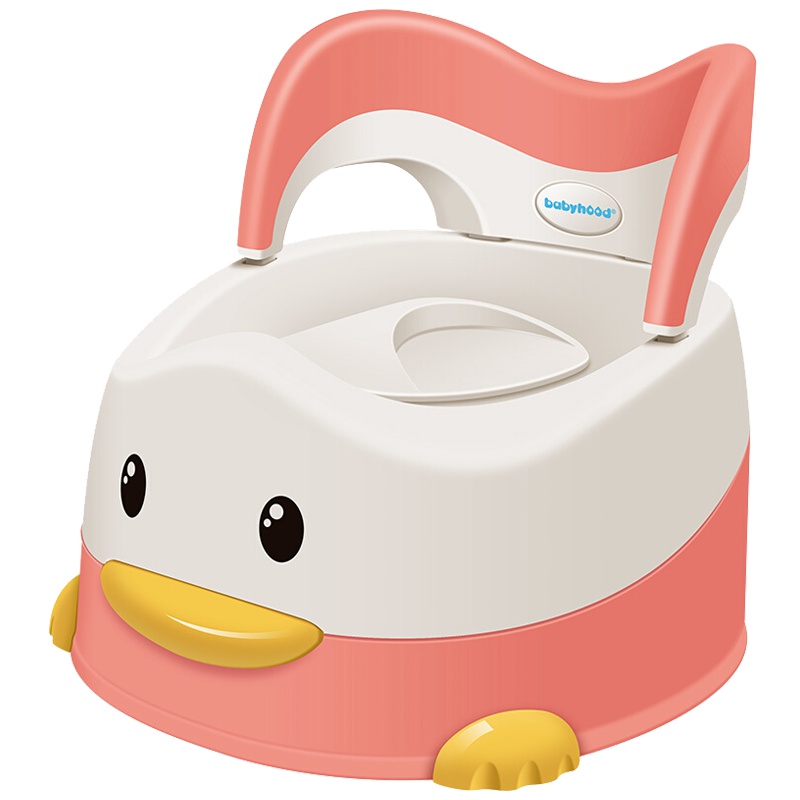 世纪宝贝（babyhood）儿童马桶宝宝坐便器婴儿便盆 幼儿男女小孩尿盆 淘气鸭坐便器 BH-114 藕粉色