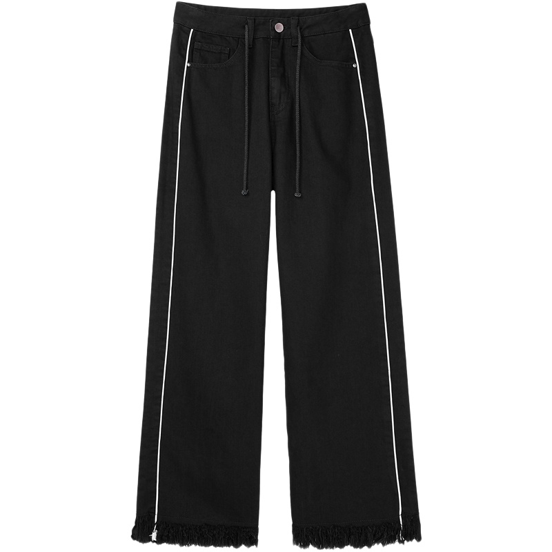 2019爱居兔秋季女装侧边撞色设计 牛仔裤