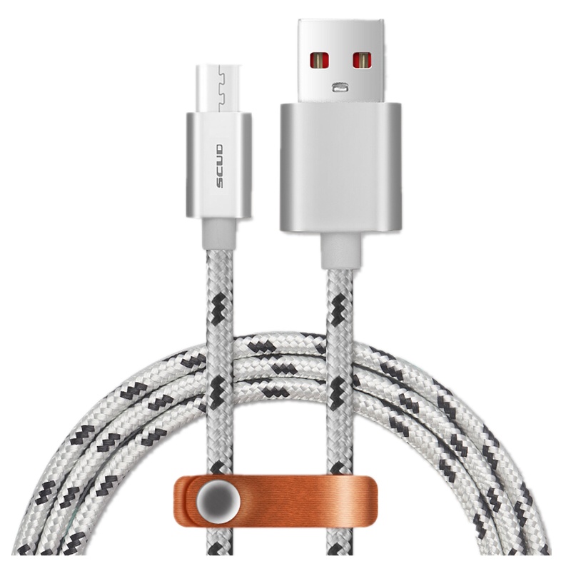 飞毛腿 GT06 Type-C数据线/编织线 适用华为荣耀20/小米9/8/6三星一加7手机 1米 银灰色