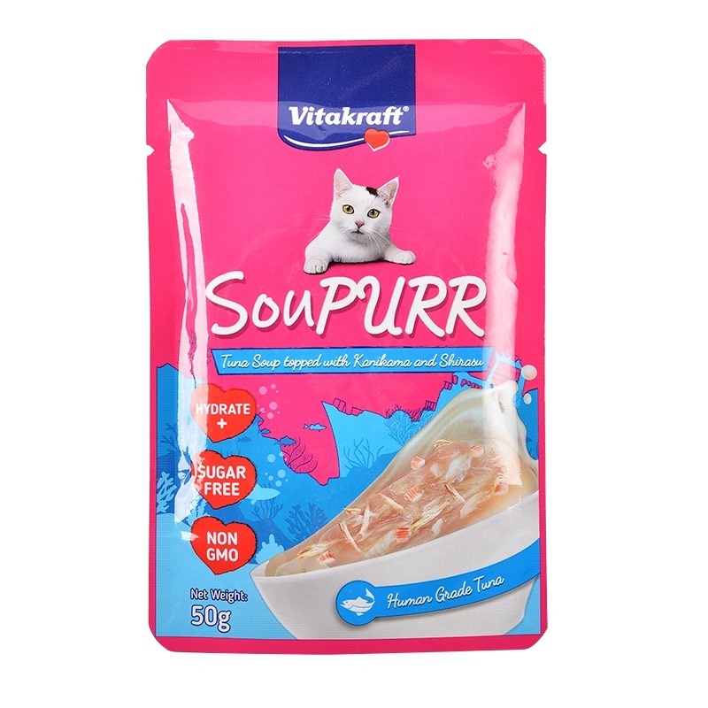 卫塔卡夫VITAKRAFT成猫猫咪湿粮含金枪鱼配方添加蟹肉和银鱼高汤软包罐头50g