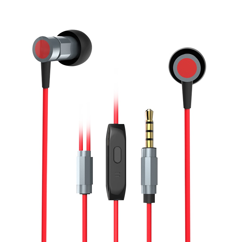 赛歌图 H500手机耳机入耳式 通用耳麦重低音立体声耳塞 枪色 3.5接口