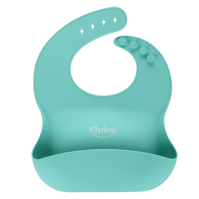 开优米 kiuimi宝宝吃饭硅胶围兜立体防水食饭兜婴儿童喂食围嘴超软吃饭兜蓝色