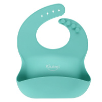开优米 kiuimi宝宝吃饭硅胶围兜立体防水食饭兜婴儿童喂食围嘴超软吃饭兜蓝色