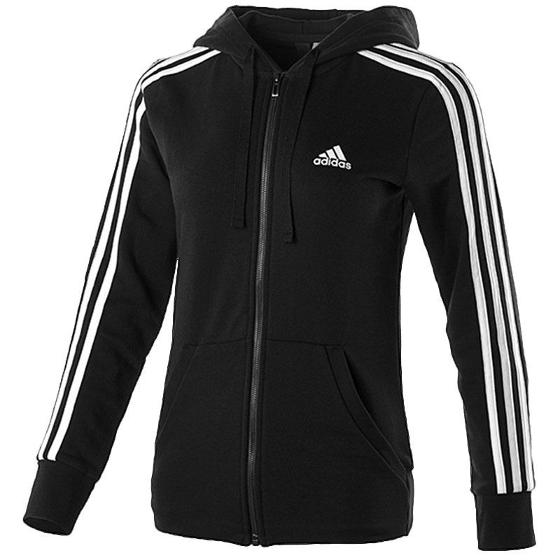 阿迪达斯(adidas)春秋款女士运动卫衣休闲针织连帽夹克外套S97065