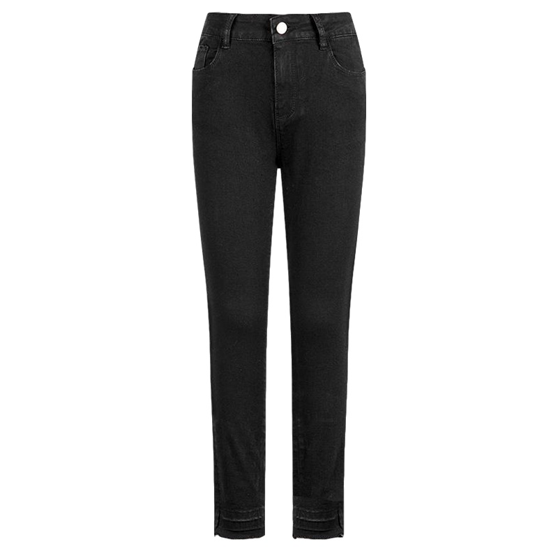 拉夏贝尔牛仔裤女夏季新款韩版长裤显瘦铅笔裤高腰超潮修身小脚裤子