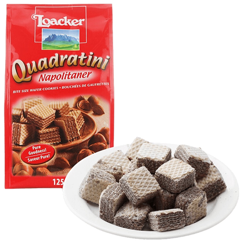 [美食达人推荐]莱家(Loacker)威化饼干榛子味 125g/袋 进口饼干 糖巧 零食 意大利进口