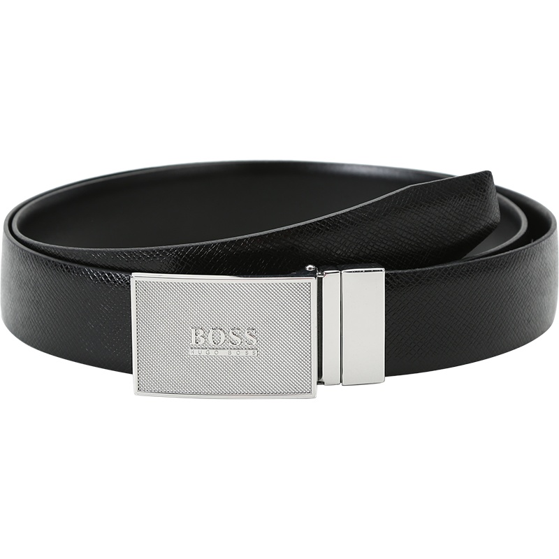 HUGO BOSS 雨果博斯 男士 牛皮板扣式双面皮带腰带50413028
