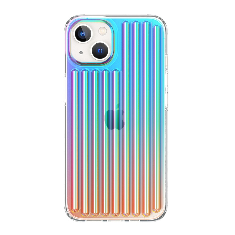 ESCASE 苹果13Pro手机壳iPhone12promax全包气囊防摔硬壳硅胶软边旅行箱外壳律动条纹镭射渐变男女适用