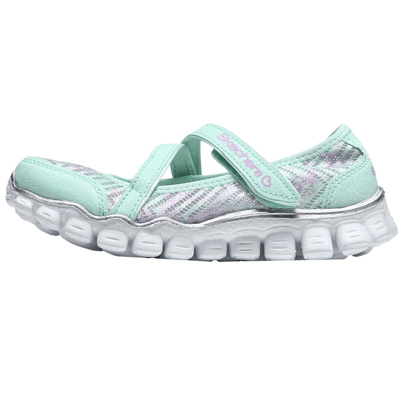 Skechers斯凯奇女童休闲鞋绑带可爱透气玛丽珍鞋664042L 664042L/AQUA浅绿色