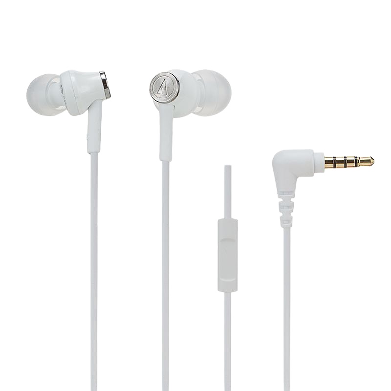铁三角(audio-technica) ATH-CK350iS 立体声运动入耳式耳机 游戏耳麦 手机通话 白色