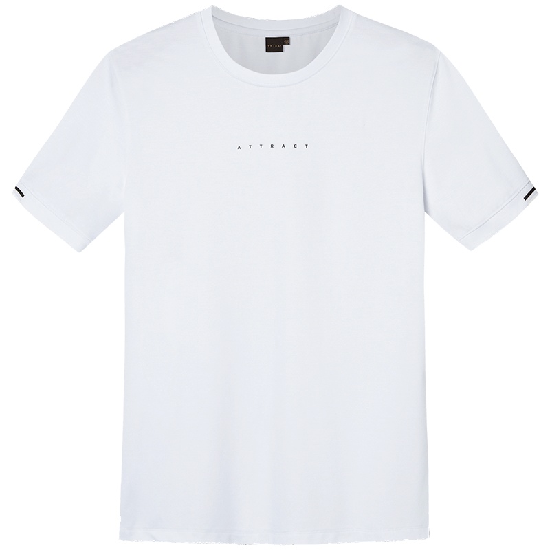 才子男装tries短袖T恤男士2020夏季新款简约纯色圆领半袖弹力打底汗衫_1