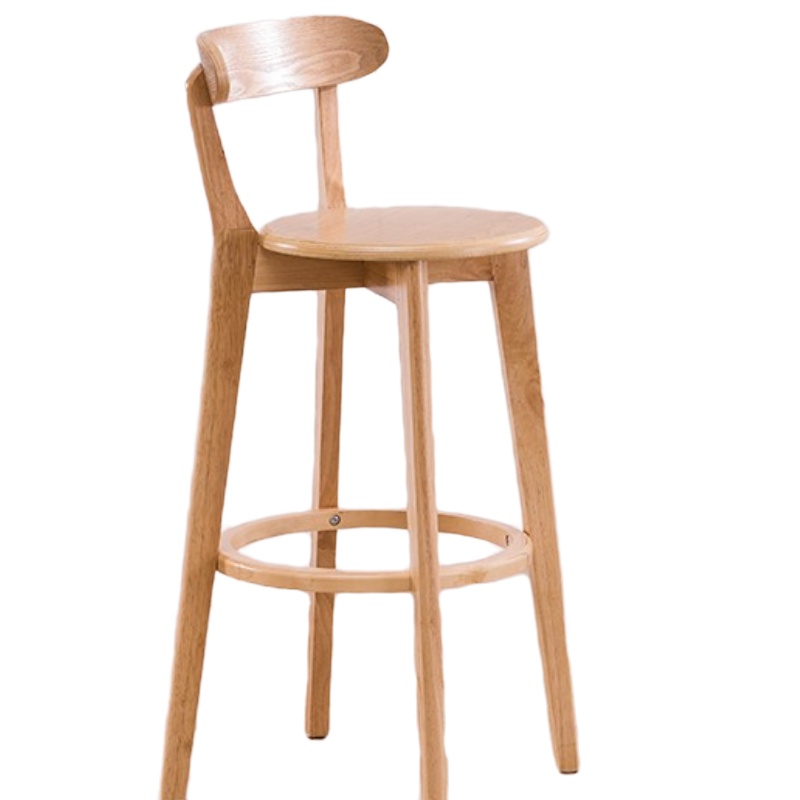 顶鸿吧台椅高脚椅现代简约高靠背座椅北欧实木酒吧椅子家用吧椅 实木坐垫DH-HY1054