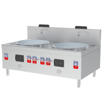 乐创(Lecon)商用燃气双头大锅灶 1000型锅径1000 天然气/液化气可选酒店厨房企业炒灶 LC-J-DD1002