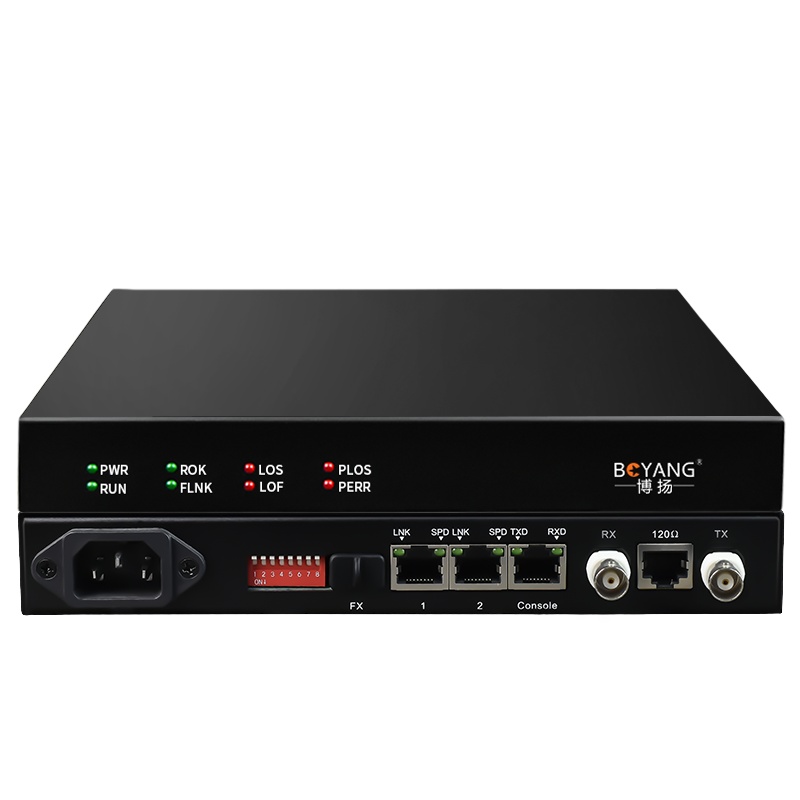 博扬(BOYANG)BY-1E1S IP网口 以太网转E1 反向协议转换器 单E1反向网桥 桌面式 1对价
