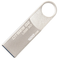 金士顿(Kingston)128GB USB3.0 U盘 DTSE9G2 读速100MB/s 银色 金属外壳 高速读写