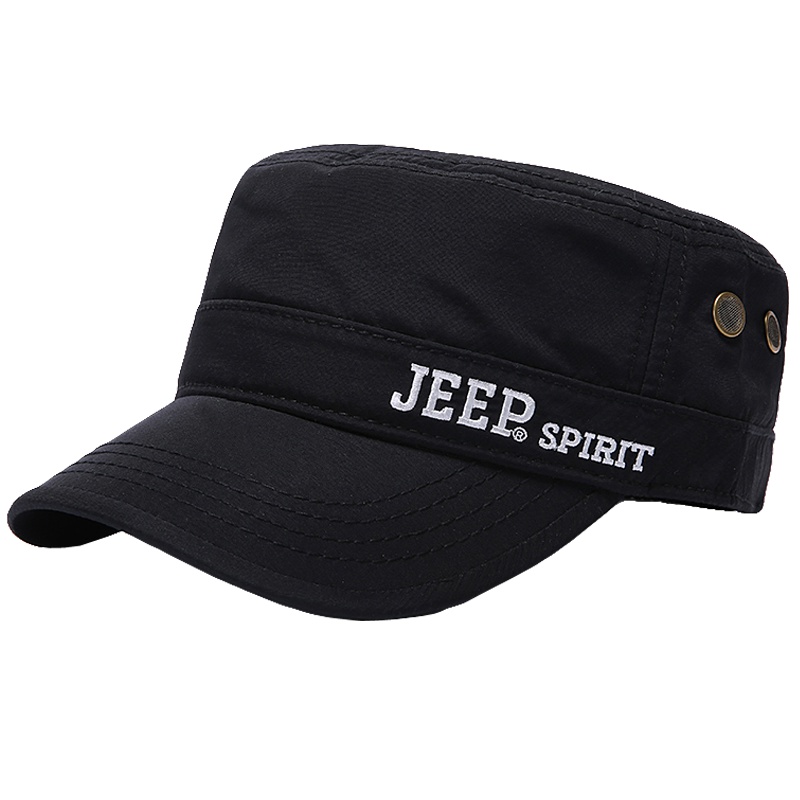 JEEP正品美国吉普平顶帽男帽子四季鸭舌帽情侣速干运动休闲军帽