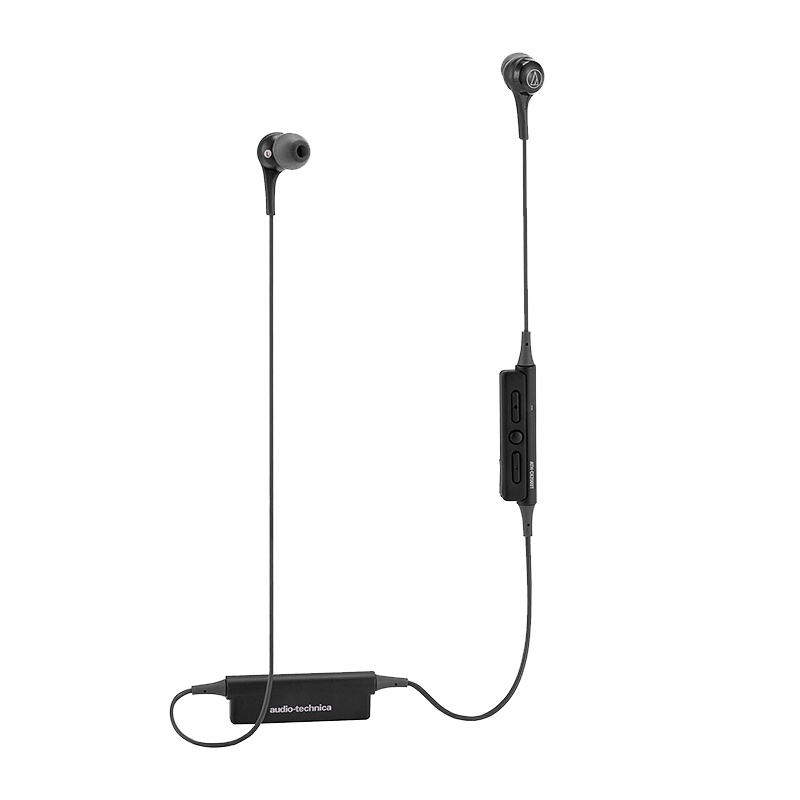 铁三角(Audio Technica)ATH-CK200BT无线蓝牙入耳式运动耳机挂颈式蓝牙通话耳机 灰色