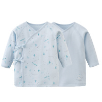 丽婴房婴儿衣服新生儿内衣男女宝宝纯棉六条带上衣两件装秋新