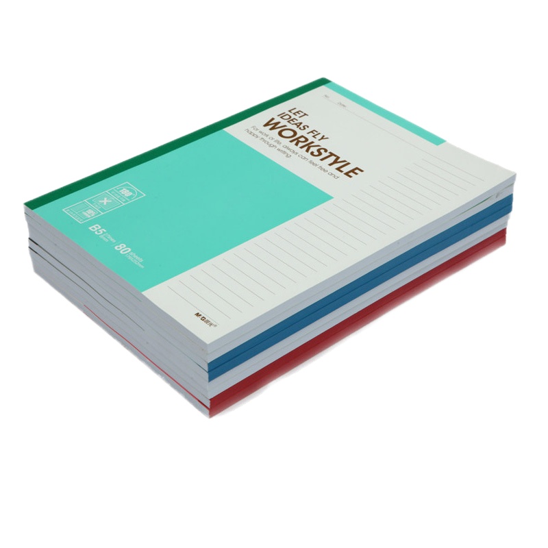 晨光文具(M&G)APYJT411 B5/80页软抄本 无线装订本 胶装本 记事本 会议记录本 混色10本装