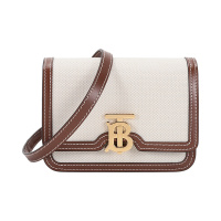 博柏利 BURBERRY 女款 织物配皮迷你单肩斜挎包锁扣包8039364