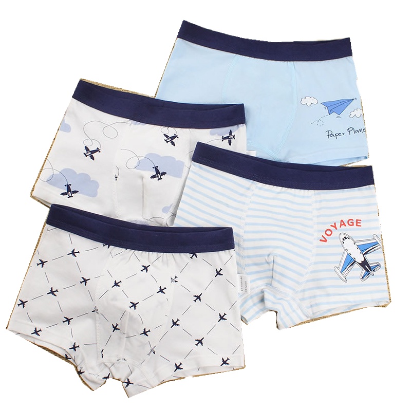 爱儿宝--儿童纯棉内裤男童平角裤宝宝小男孩小中大童四角三角短裤