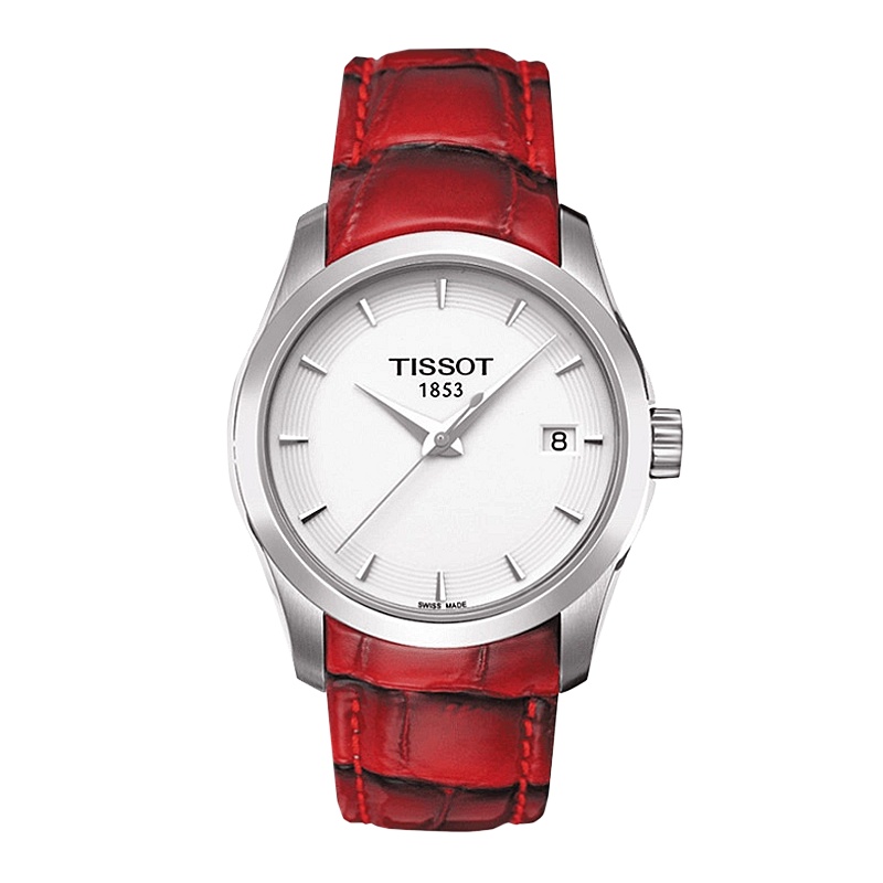 Tissot天梭库图系列白盘皮带女士石英表T035.210.16.011.01