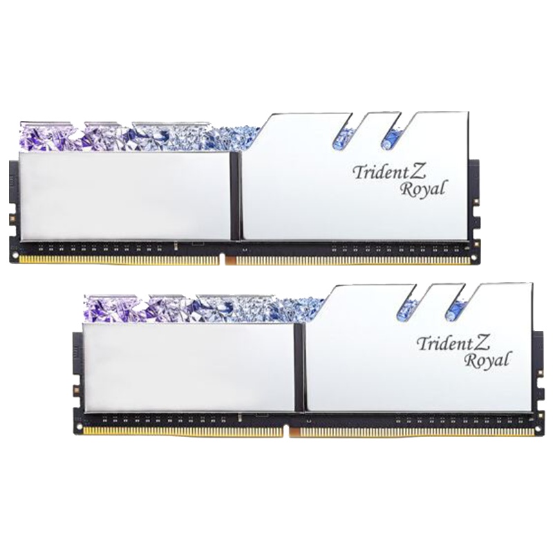 芝奇(G.SKILL)16GB(8G×2)套装 DDR4 3600频率 台式机内存条 皇家戟RGB灯条/(花耀银)