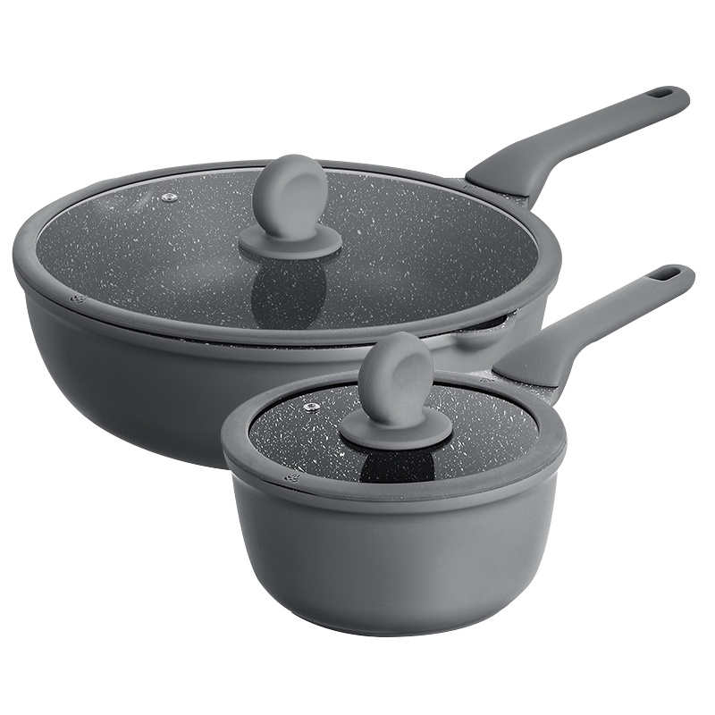 炊大皇星空灰不粘两件套煎锅26奶锅XKH2618