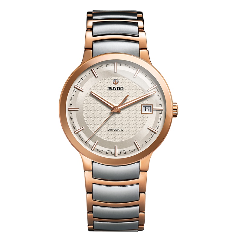 雷达(RADO)瑞士手表 晶萃系列时尚大气自动机械男士腕表 38mm白盘间金钢带 R30953123