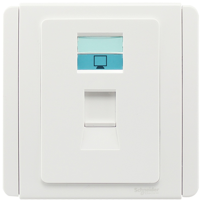 施耐德电气（Schneider Electric）单联信息电脑插座面板 网络网线 墙壁面板 E3000都会 白色