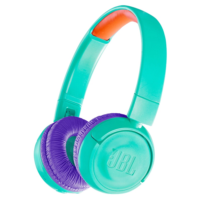 JBL JR300BT头戴式无线蓝牙儿童耳机 护耳麦克风耳麦 英语网课在线教育学习耳机带麦低分贝降噪学生耳机蓝色
