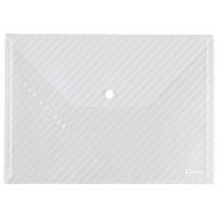 齐心 C330 办公必备A4透明按扣袋 条纹10只装 白(单位:套)