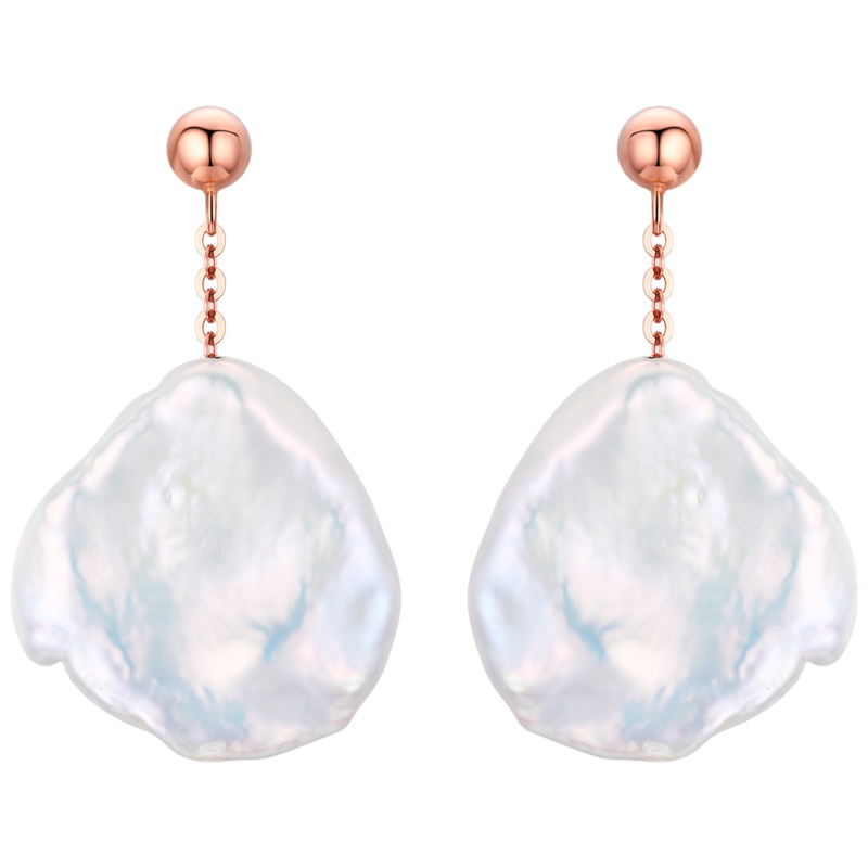 BRIR 18K金法式复古耳饰高级感耳钉女巴洛克珍珠耳环