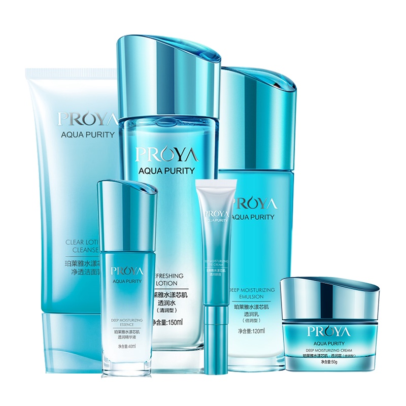 珀莱雅(PROYA)水漾芯肌补水保湿护肤套装倍润六件套清透质地修护肌肤