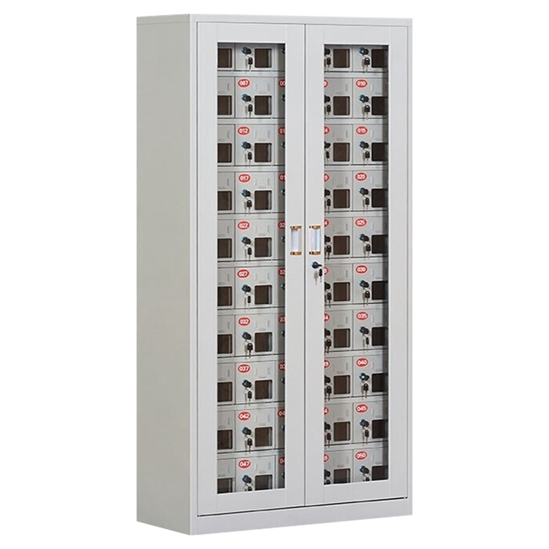 创世人 办公家具手机存放柜员工手机柜亚克力透明保管箱寄存柜对讲机存放柜多场合适用50门