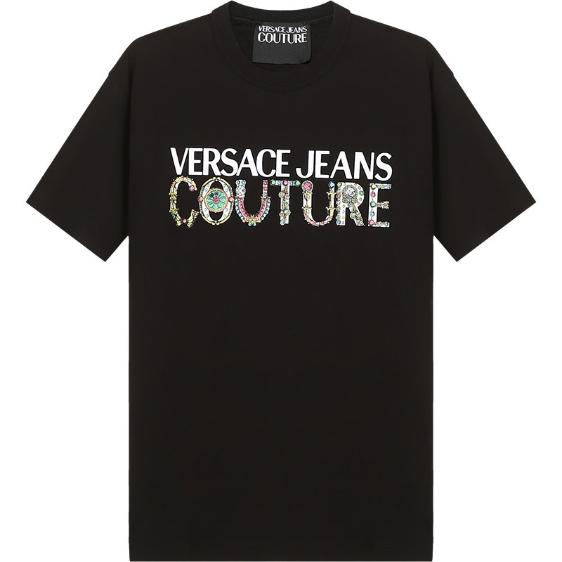 范思哲 VERSACE JEANS COUTURE 男士 棉质圆领短袖T恤71GAHF04 CJ00F