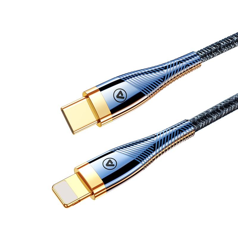 邻家-PD冰金手机数据线(镀金)2.0米黑色 钛金接口 不发烫不伤机 提速500% 强抗氧化久用如新 尼龙加固 (2条)