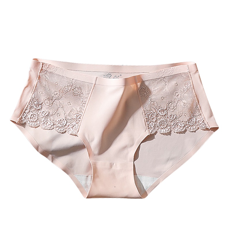 浪莎蕾丝内裤女纯棉内裆抗菌无痕收腹薄款透气少女日系冰丝三角裤2条