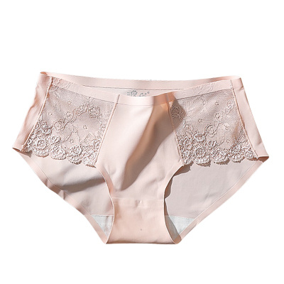 浪莎蕾丝内裤女纯棉内裆抗菌无痕收腹薄款透气少女日系冰丝三角裤2条