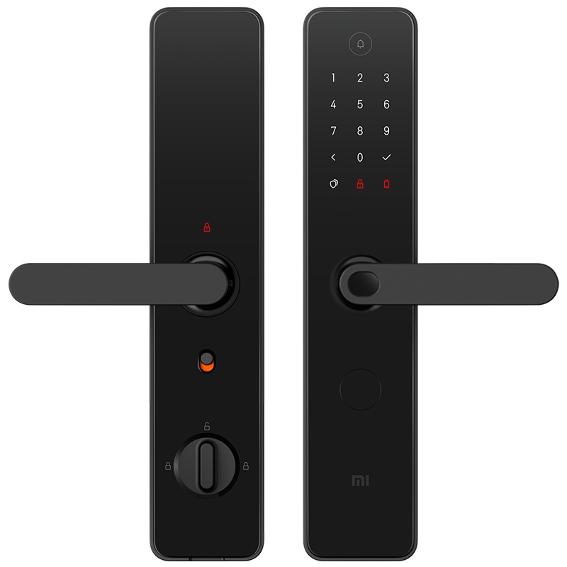 小米智能门锁1S 标准门锁 碳素黑 指纹锁密码锁 C级锁芯