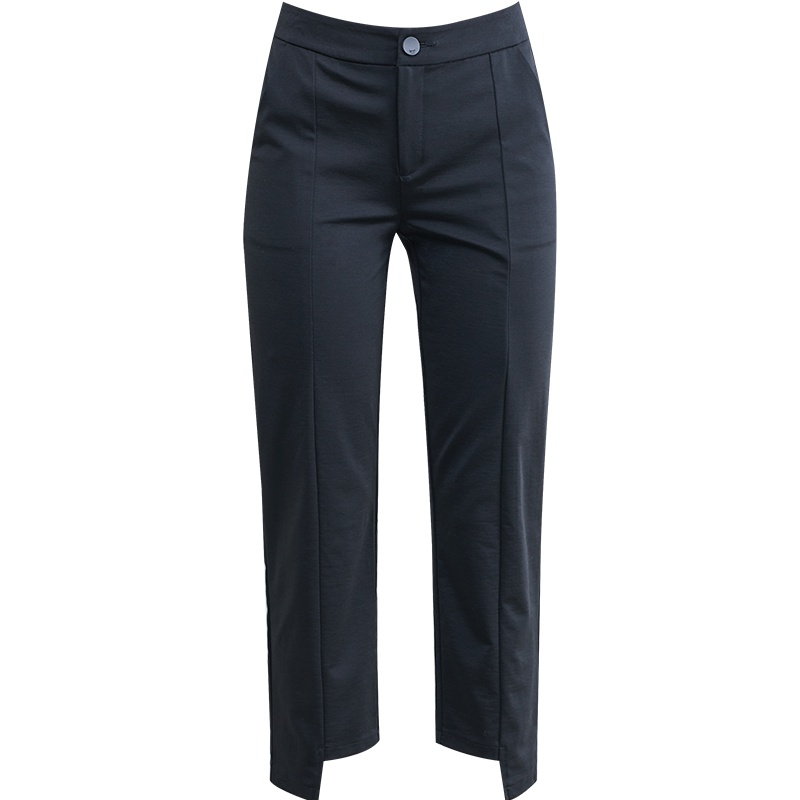 娅丽达女裤2019夏季黑色直筒裤女职业OL休闲宽松显瘦西裤薄款裤子I2003