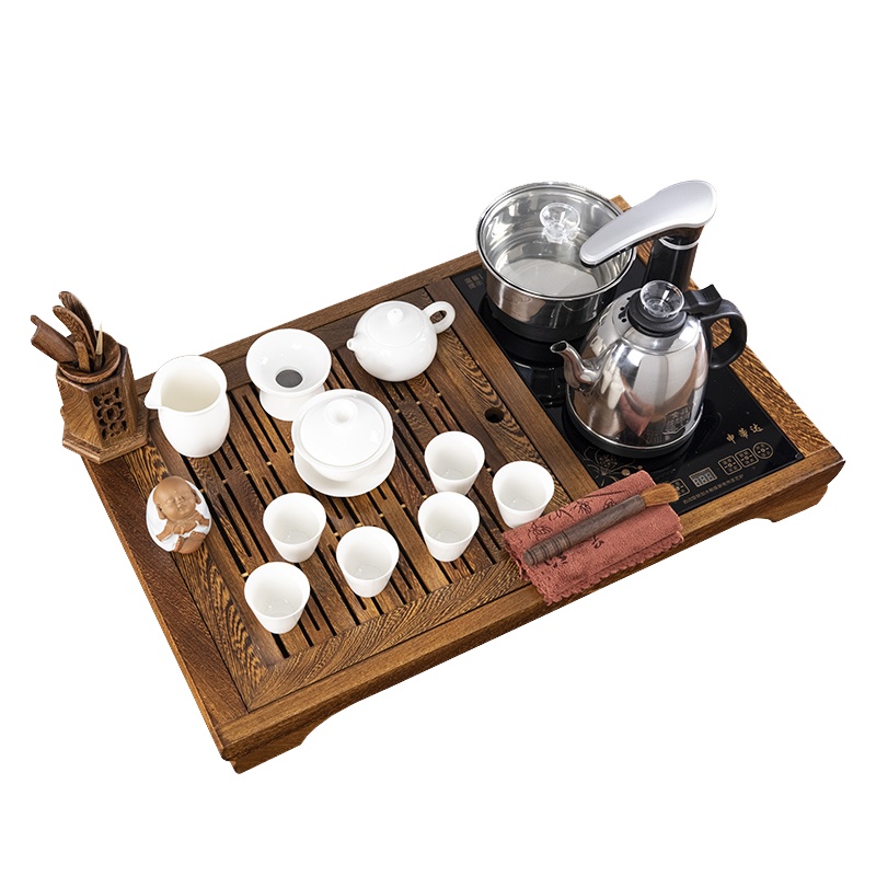 唐宏坊 鸡翅木实木茶具套装全自动一体茶盘套装 办公室茶具家用简约茶台茶海 功夫茶具套装 自动上水壶 款式一