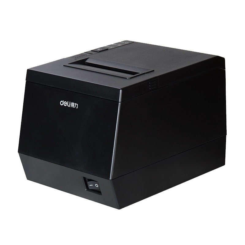 得力deliDL-801P热敏打印机外卖80mm小票据出票超市收银后全自动接单厨出单厨房餐饮菜单饿了么美团外卖电脑